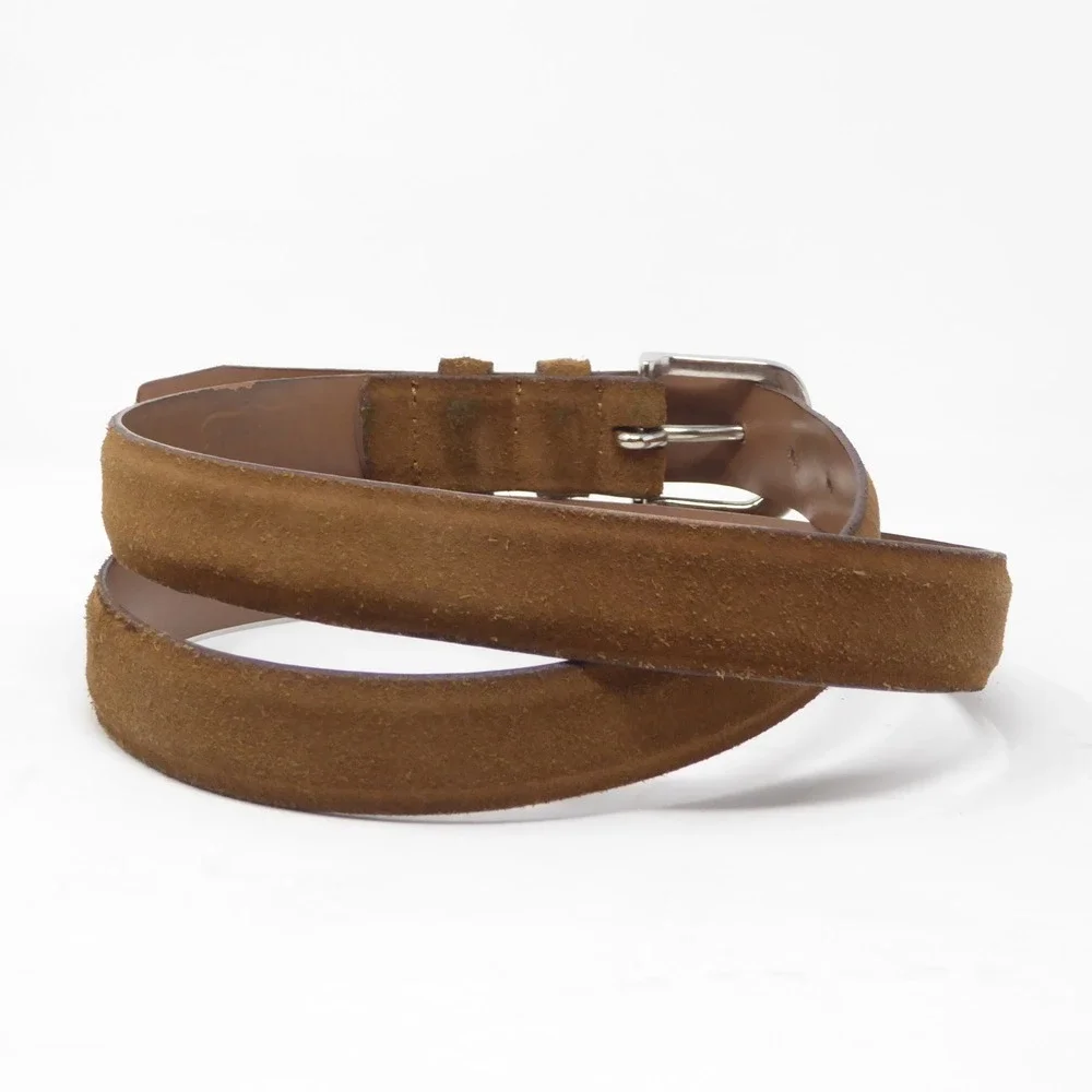 Thursday Boot Co Mens Suede Waist Belt Brown Leather Casual Silver Buckle 40